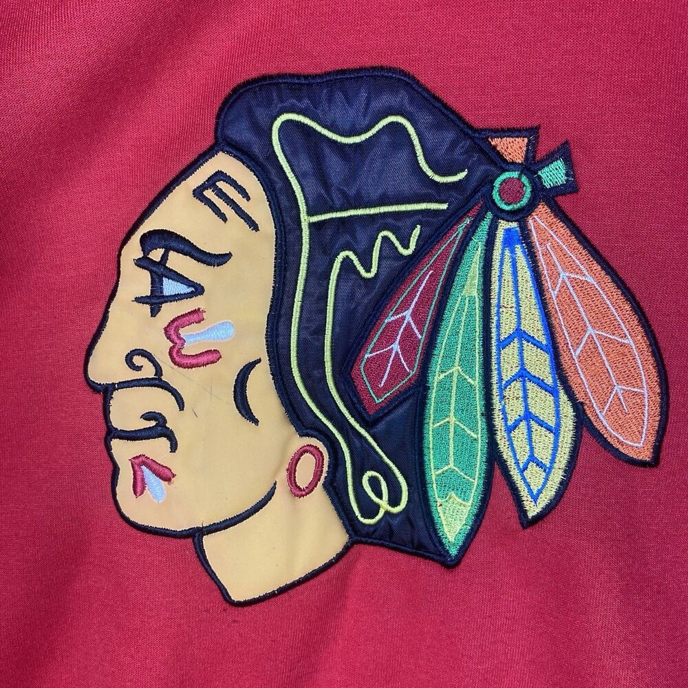 NHL Chicago Blackhawks Mens Red Pullover Hoodie Size L - Picture 3 of 9